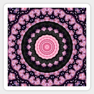 Crystal Hearts and Flowers Valentines Kaleidoscope pattern (Seamless) 21 Sticker